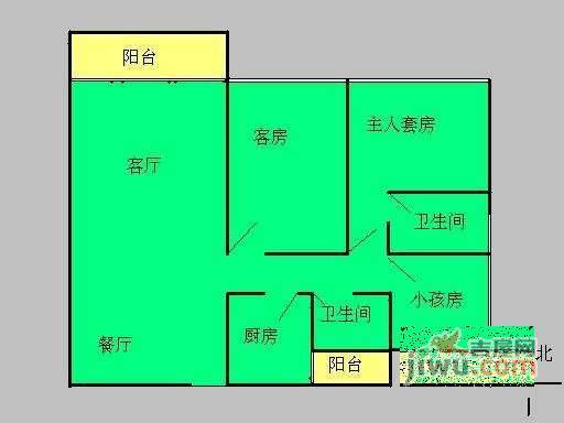 云裳丽影3室2厅2卫102㎡户型图