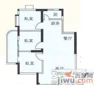 海都轩3室2厅1卫94㎡户型图