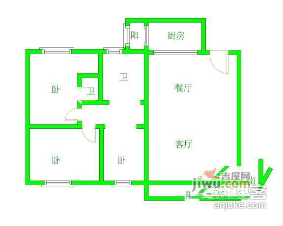 东璟花园3室1厅1卫户型图
