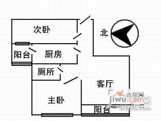 东璟花园2室1厅1卫81㎡户型图