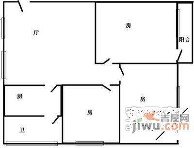 农林下路小区3室1厅1卫83㎡户型图