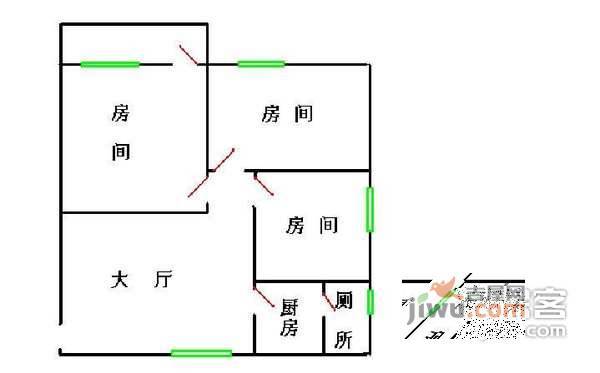 农林下路小区3室1厅1卫83㎡户型图