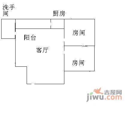 农林下路小区2室1厅1卫47㎡户型图