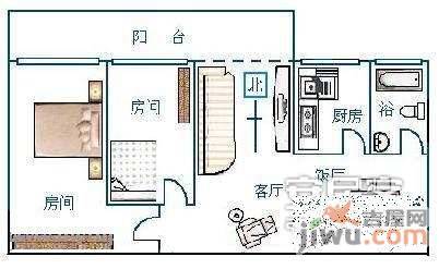 丽园雅庭2室2厅1卫86㎡户型图