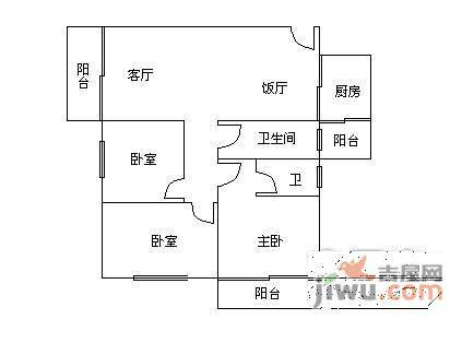 丽园雅庭3室2厅2卫户型图