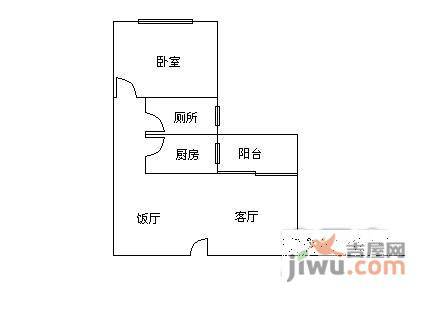 丽园雅庭1室1厅1卫46㎡户型图