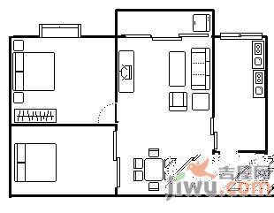 珠光高派华庭2室1厅1卫户型图