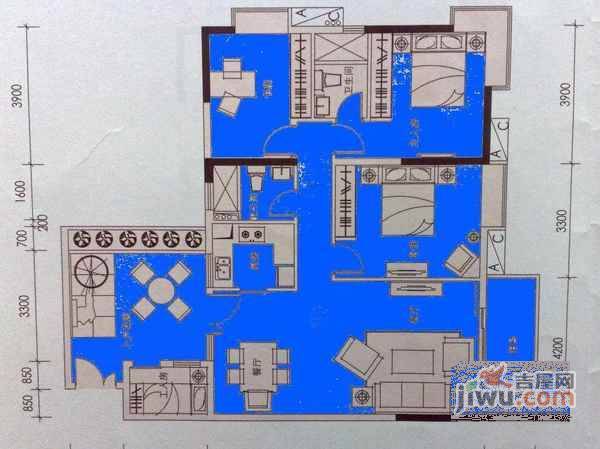 珠光高派华庭4室2厅2卫148㎡户型图