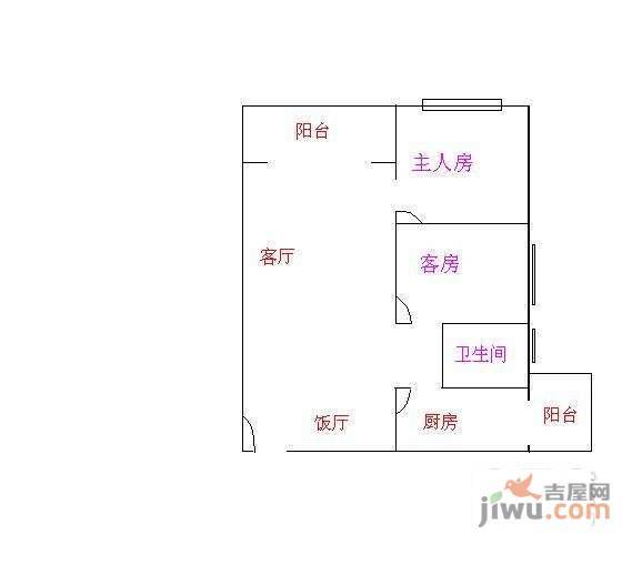 珠光高派华庭2室2厅1卫户型图