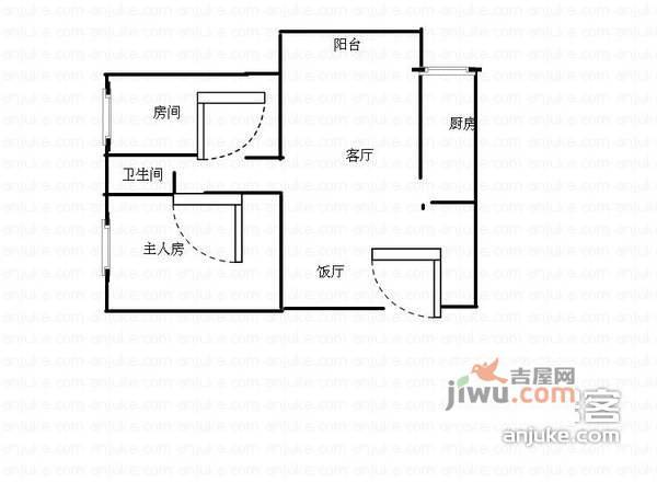 珠光高派华庭2室2厅1卫户型图