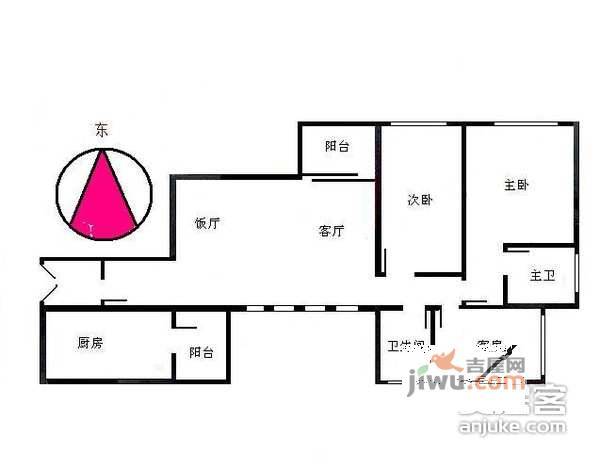 嘉宝华庭3室2厅2卫112㎡户型图