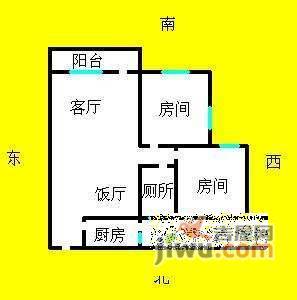 燕都路小区2室2厅1卫72㎡户型图