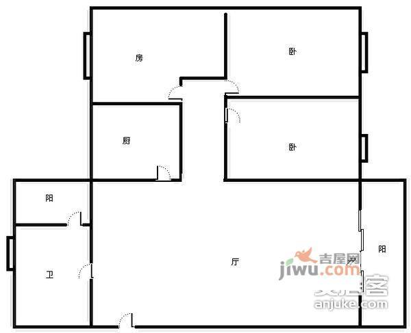 东盛新城3室2厅1卫113㎡户型图