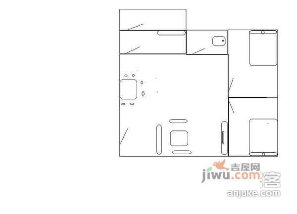 东盛新城2室1厅1卫56㎡户型图