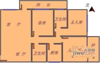 东莞庄工商局宿舍3室2厅2卫107㎡户型图