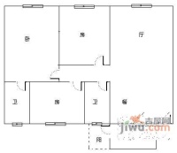 芷兰苑3室2厅2卫141㎡户型图