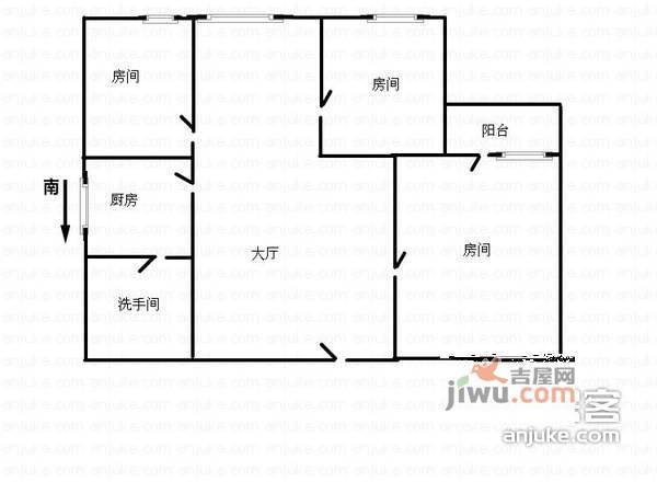 金隆园3室1厅1卫户型图