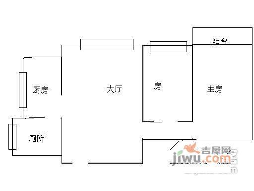 骏业阁2室2厅1卫90㎡户型图