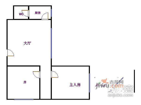 骏业阁2室1厅1卫82㎡户型图