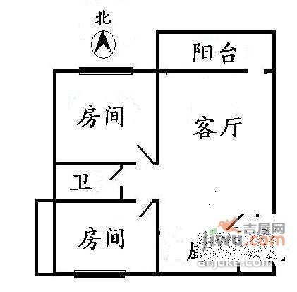 润盛花苑2室2厅1卫90㎡户型图