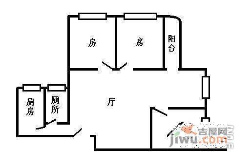 润盛花苑3室1厅1卫90㎡户型图