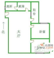 逸安阁2室2厅1卫85㎡户型图