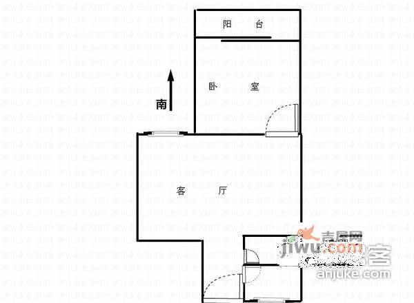 金建苑1室1厅1卫42㎡户型图