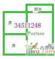 西秀园2室2厅1卫74㎡户型图