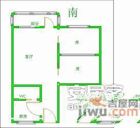 益丰花园2室1厅1卫65㎡户型图