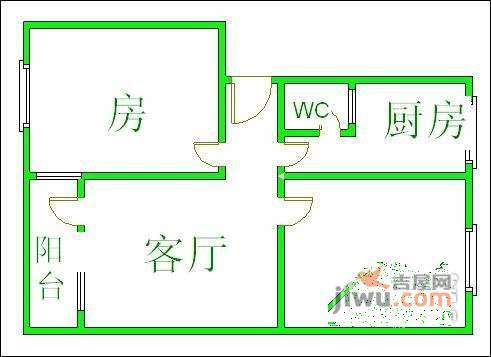 益丰花园2室1厅1卫65㎡户型图