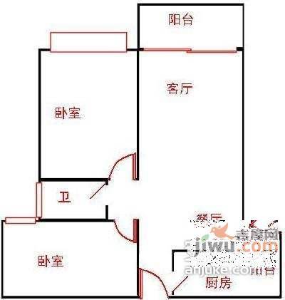 明都华庭3室1厅1卫户型图