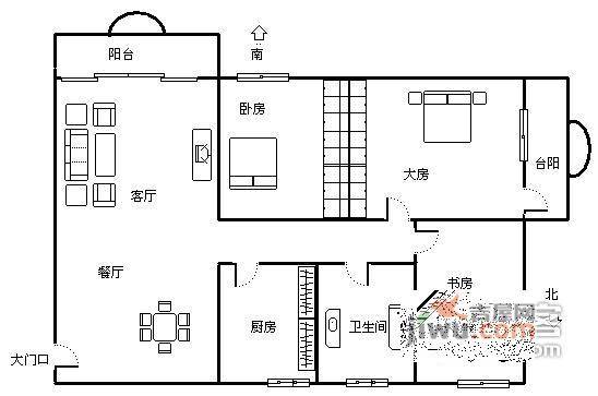 宜利苑3室2厅1卫123㎡户型图