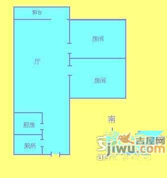 翠景苑2室1厅1卫62㎡户型图