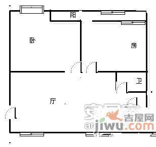 青龙坊小区2室1厅1卫48㎡户型图