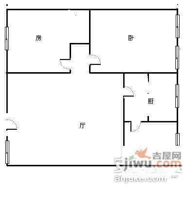 青龙坊小区2室1厅1卫48㎡户型图