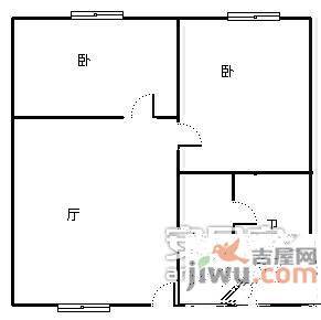 青龙坊小区2室1厅1卫48㎡户型图