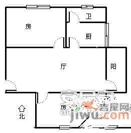 青龙坊小区2室1厅1卫48㎡户型图