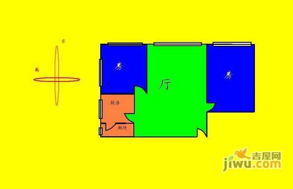 龙津东路小区2室1厅1卫73㎡户型图