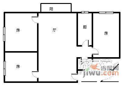 中山七路小区3室1厅1卫75㎡户型图