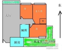 保利海棠花园3室2厅2卫100㎡户型图