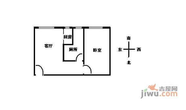 广本宿舍1室1厅1卫户型图