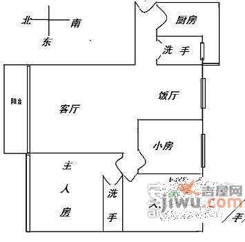 白云骏景3室2厅2卫108㎡户型图