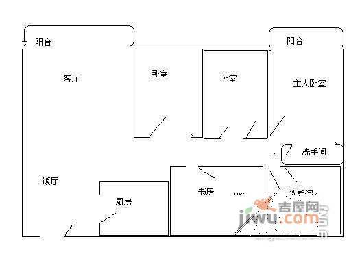 白云骏景4室2厅2卫140㎡户型图