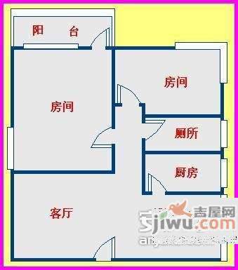 凤安花园2室2厅1卫81㎡户型图