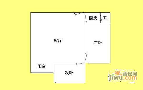 民航小区2室2厅1卫81㎡户型图