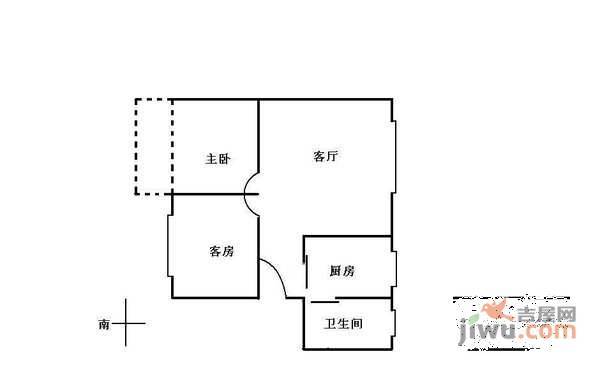 民航小区2室2厅1卫81㎡户型图