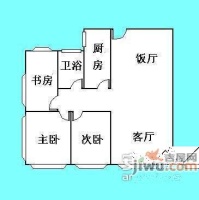 华侨花园2室1厅1卫78㎡户型图