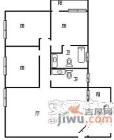 华侨花园3室1厅1卫82㎡户型图