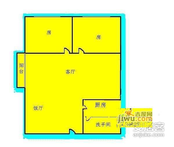 天海庭2室1厅1卫户型图