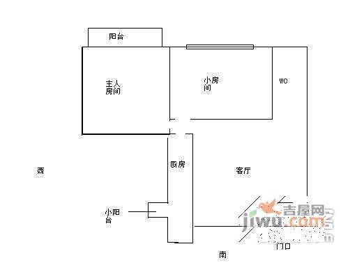 喜盈嘉立思2室1厅1卫户型图